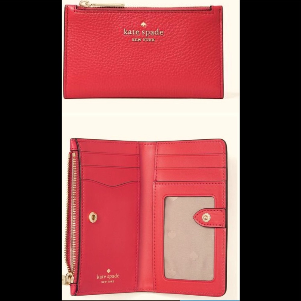 Kate Spade Leila Small Slim Bifold
Wallet Bikini Pink Color